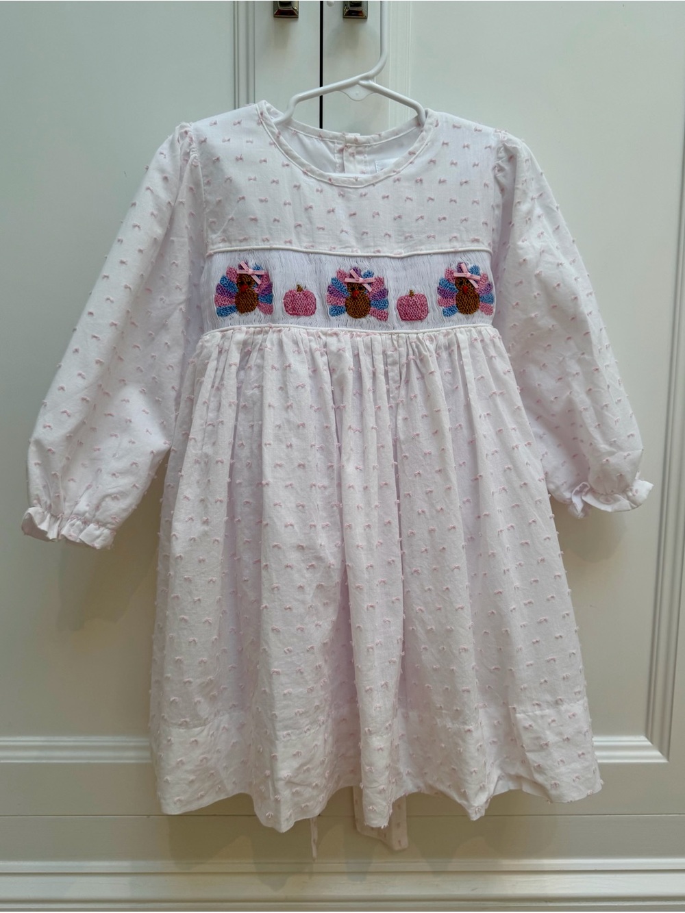 Cecil & Lou Girls 4T Smocked Turkey Pumpkin Thanksgiving Dress NWOT